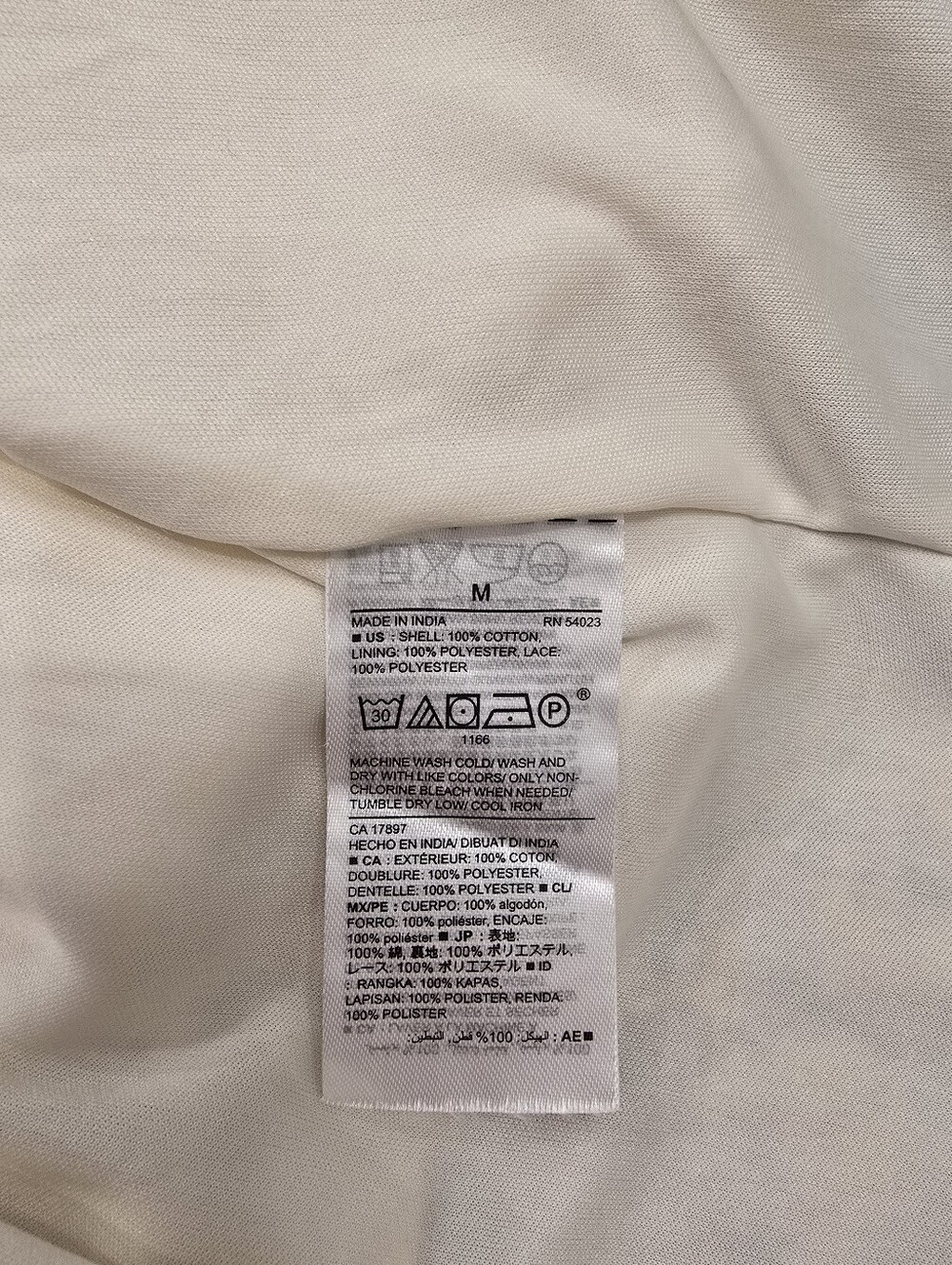 Old Navy Embroidered Swing Dress pintuck Pleats Lace Cream M - Picture 9 of 9